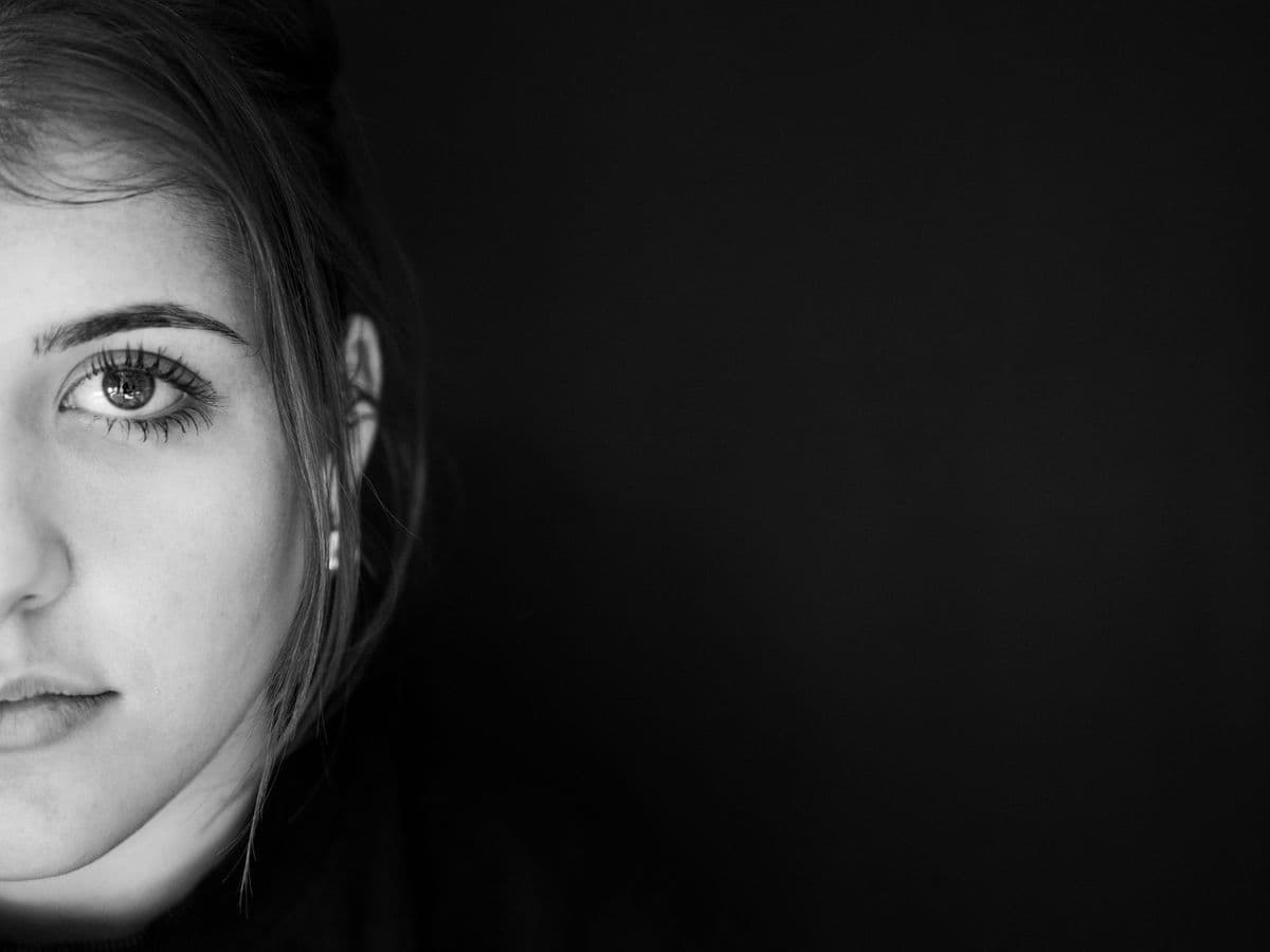 A striking beauty portrait with flawless skin
